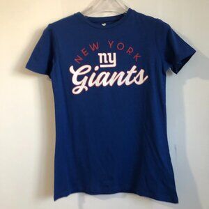 NWOT Fanatics Royal Blue New York Giants Crew Neck Short Sleeve 100% Cotton Tee